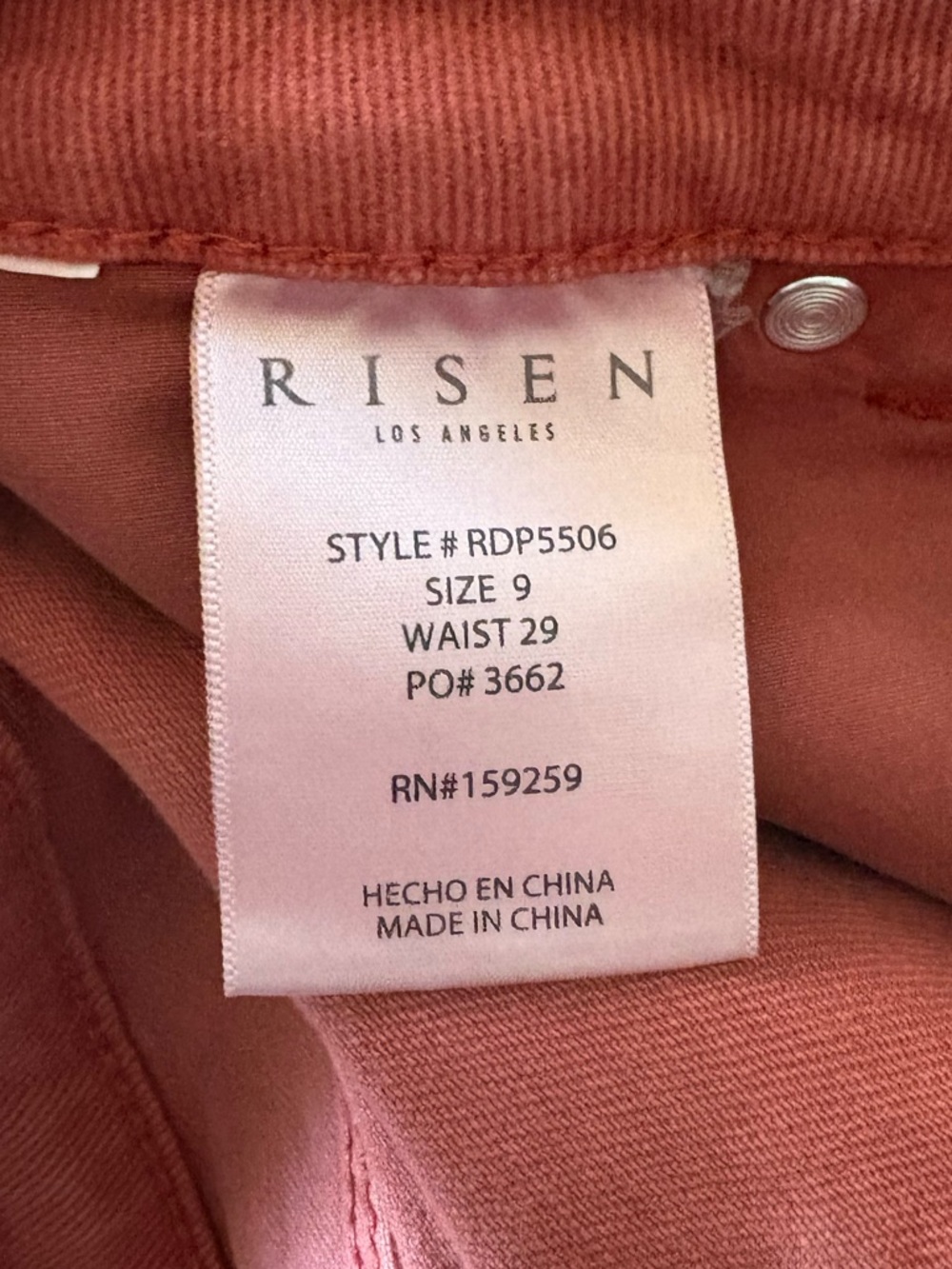 Risen Jeans High Rise Fray Wide Leg Crop Jeans Size 29 Brick - Picture 10 of 13